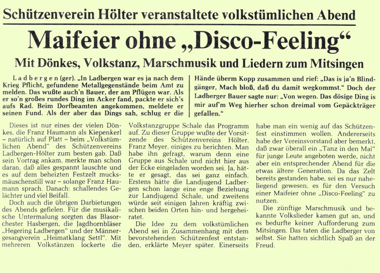 Einladung zum Volkstümlichen Abend